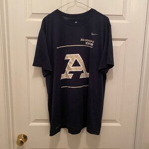 University of Akron Zips Football Team Issued Nike Blue Gold T-Shirt 2XL